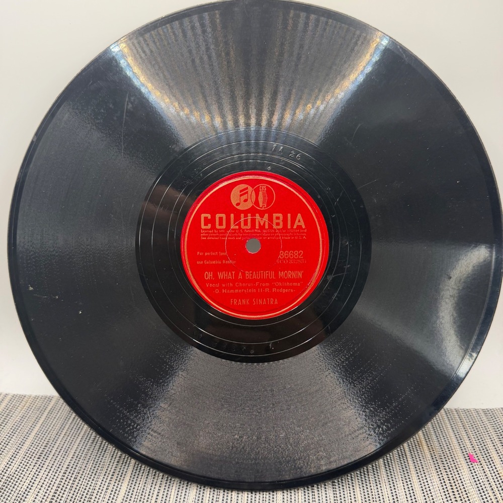 Frank Sinatra Oklahoma 78 RPM Record Columbia Oh What A Beautiful Mornin 10in